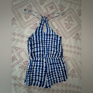 Saks Fifth Avenue Kids Navy and White Patterned Romper